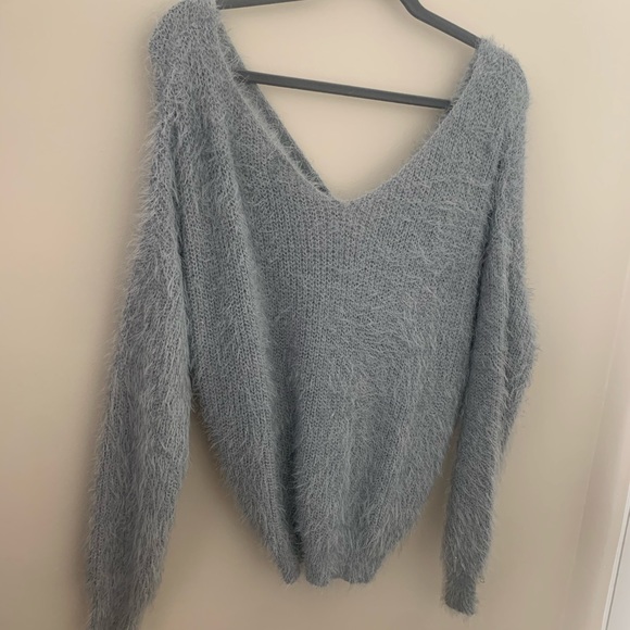 Fuzzy Blue Sweater - Picture 1 of 2